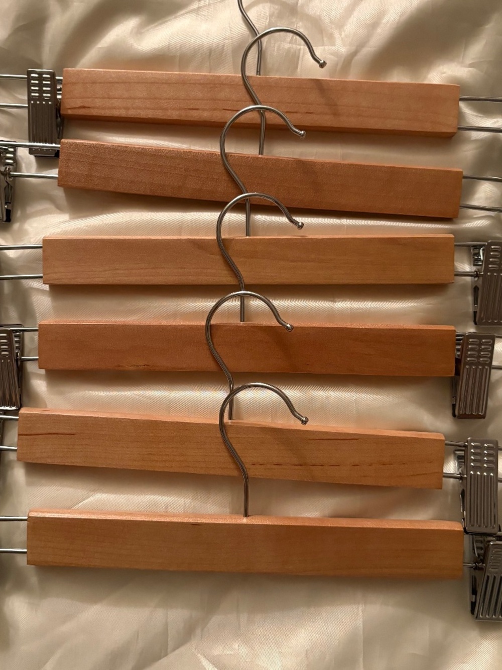 6 Wooden pant Hangers